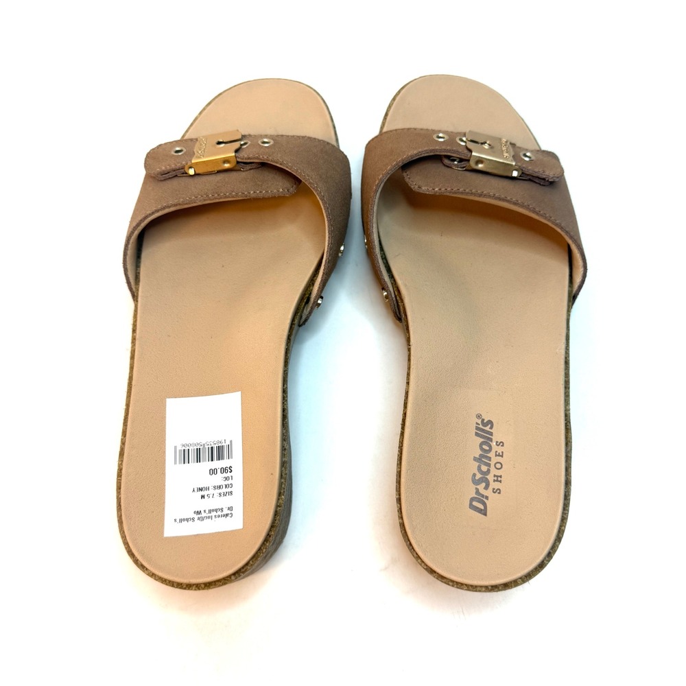 Dr. Scholl's Women's Original Flex Slide Sandals Honey Brown Suede Size 7.5M NWT - Picture 5 of 10